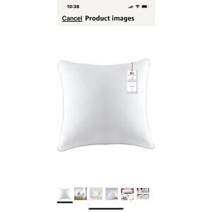 Throw Pillow Insert - Pack of 2 18x18 Pillow Inserts White Down Proof Microfiber